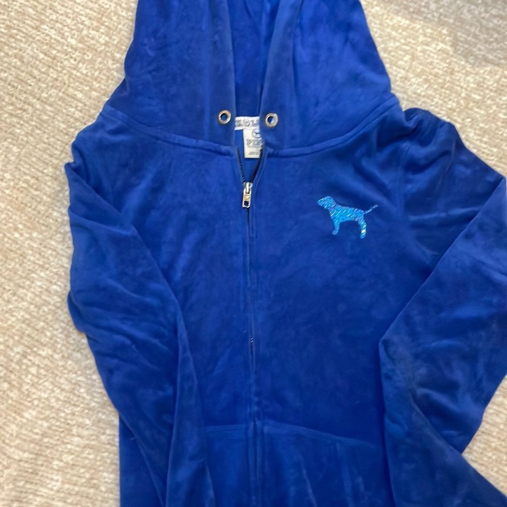 Super cute embellished VS Pink zip up in great condition. Size S
